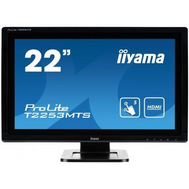 Iiyama 22" LED Monitor Multi-TouchSceen Black Bezel 1920 x 1080 16_9 1000_1 2 x 1W Built-In Speakers USB HDMI VGA D-Sub DVI-D VESA 100x100.