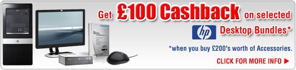 Get £100 CashBack on Desktop Bundles when bought with Accessories