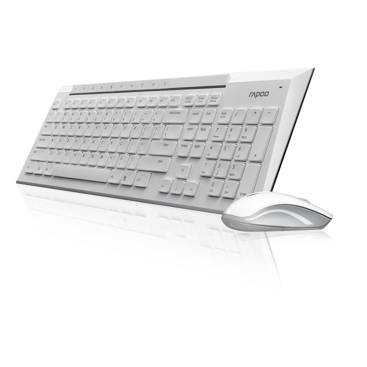 Rapoo 8200P 5GHz Wireless Desktop Combo Set White UK Layout
