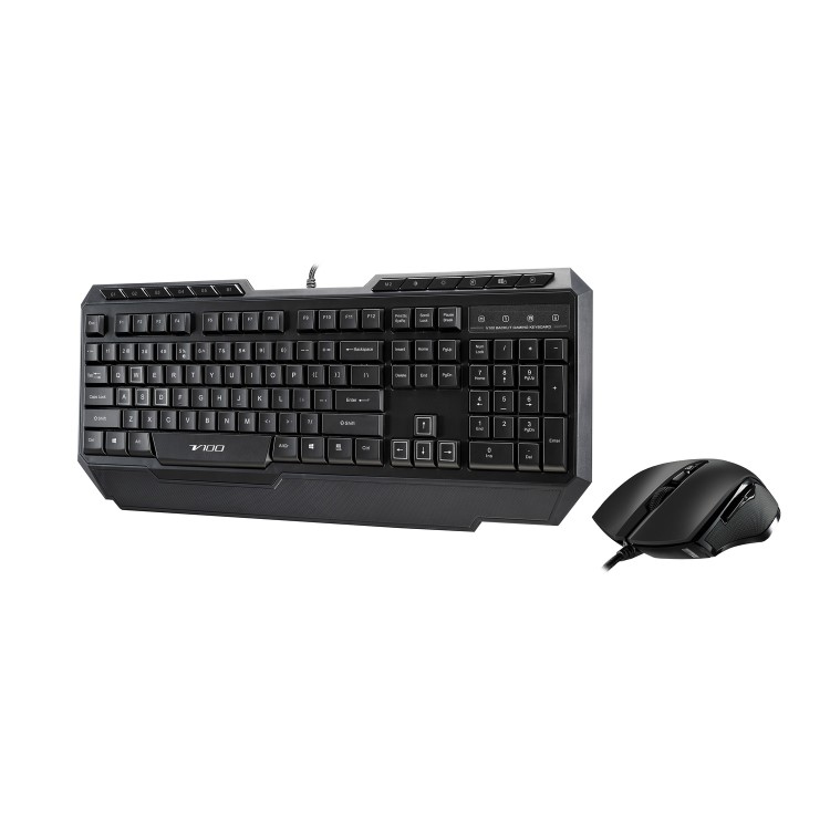 VPRO V100 Gaming Backlit Keyboard and Mouse Set Black UK Layout