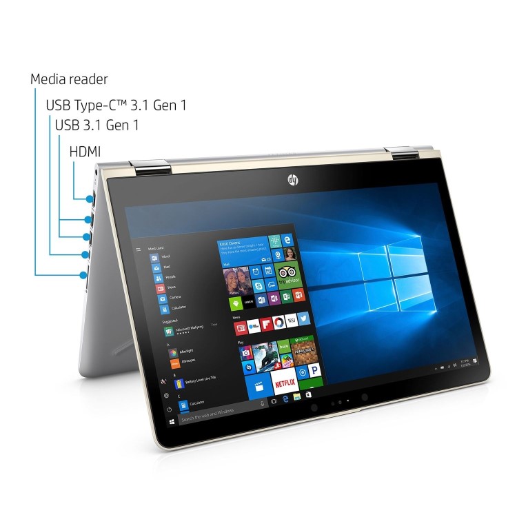HP Pavilion x360 14 Core i5-7200U 8GB 256GB SSD 14 Inch Windows 10 Home Touchscreen Convertible Laptop