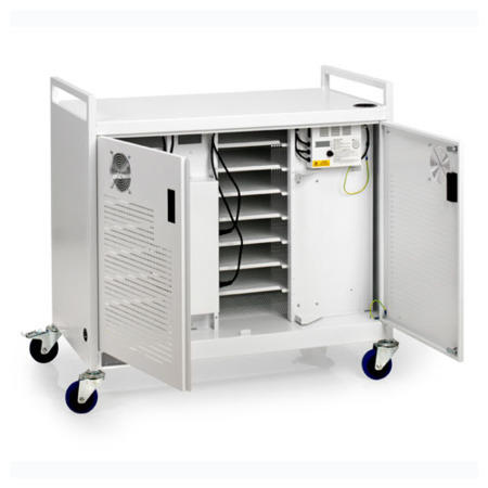 Bretford PowerCart16H  16 Bay Horizontal Charging Cart  Fans  1120W x 660D x 1150mmH Weight_ 100kg