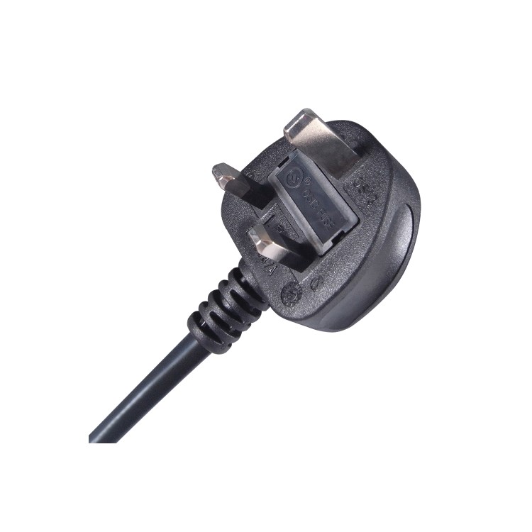 2M IEC C5 UK Mains Power Plug Cable - Black