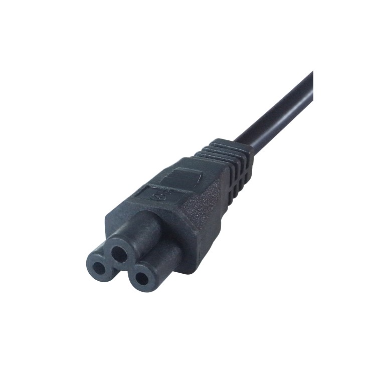 2M IEC C5 UK Mains Power Plug Cable - Black