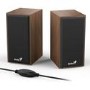 Genius SP-HF180 2.0 Stereo USB Powered Plug Desktop Speakers Wooden