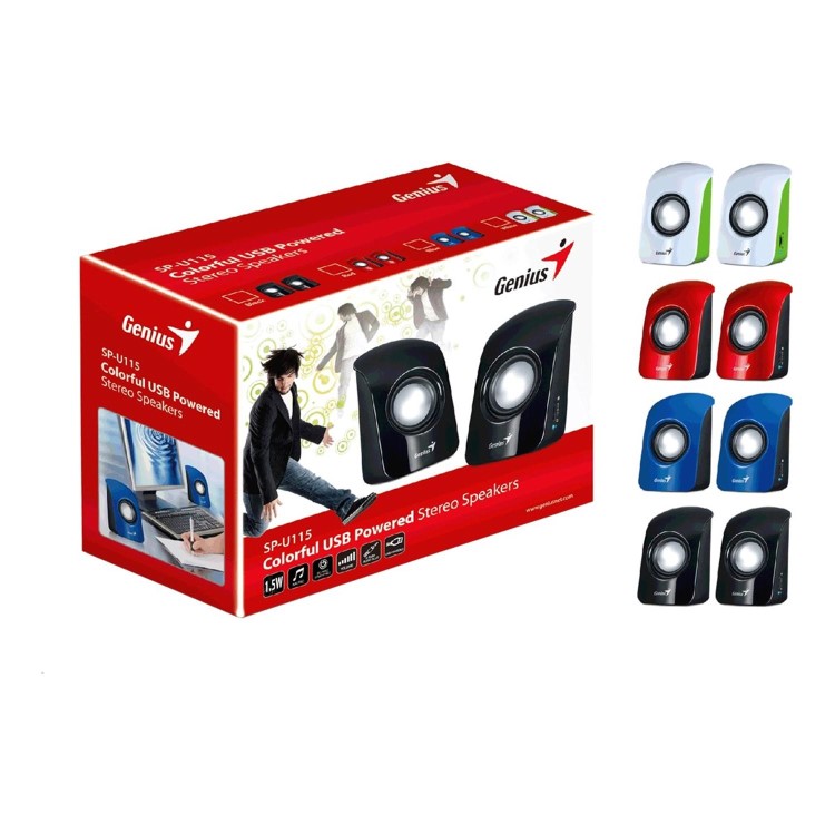 Genius SP-U115 Stereo USB Powered Speakers Black