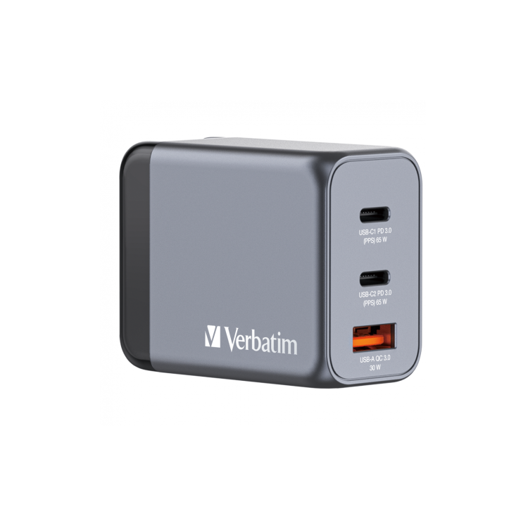 Verbatim 3-Port GaN 65W  Wall Charger