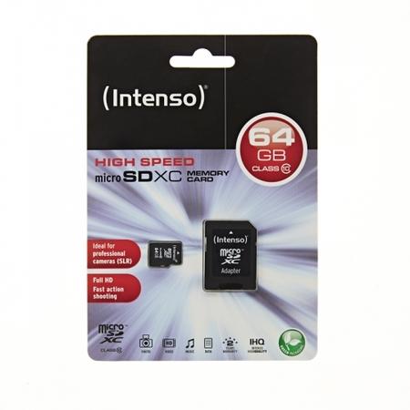 Intenso 64GB Class 10 Micro SD Card with Adapter