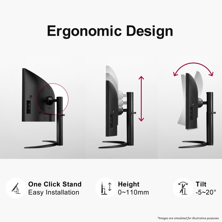 Refurbished LG 34WQ75C 34" IPS QHD HDR UltraWide 60Hz USB-C Curved Monitor
