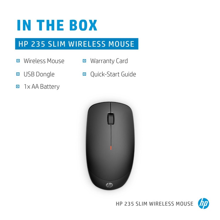 HP 235 Slim 3 Buttons Wireless Optical Mouse