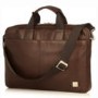 Knomo 15" Durham Slim Leather Briefcase - Brown