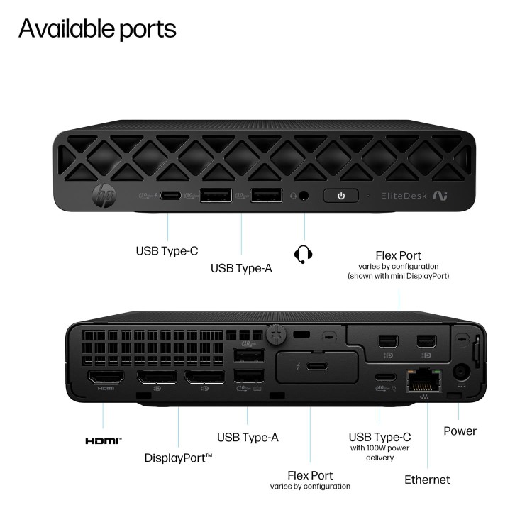 HP EliteDesk 8 Mini G1a AMD Ryzen AI 5 340 16GB RAM 512GB SSD Windows 11 Pro Mini PC