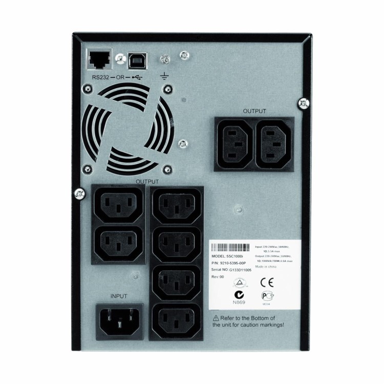 Eaton 5SC 1000i - UPS - AC 220/230/240 V - 700 Watt - 1000 VA - 1-phase - 9 Ah - RS-232, USB - output connectors: 8 - black