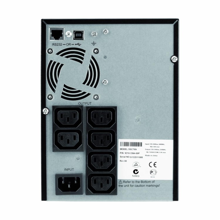 Eaton 5SC 750i - UPS - AC 220/230/240 V - 525 Watt - 750 VA - 1-phase - 7 Ah - RS-232, USB - output connectors: 6 - black