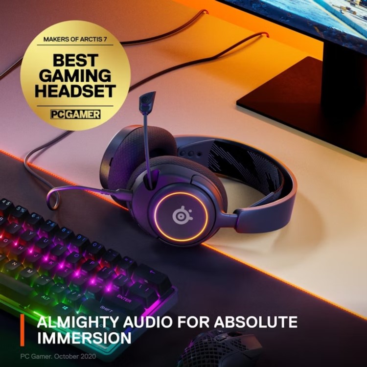 SteelSeries Arctis Nova 3 Wired RGB with Microphone Gaming Headset