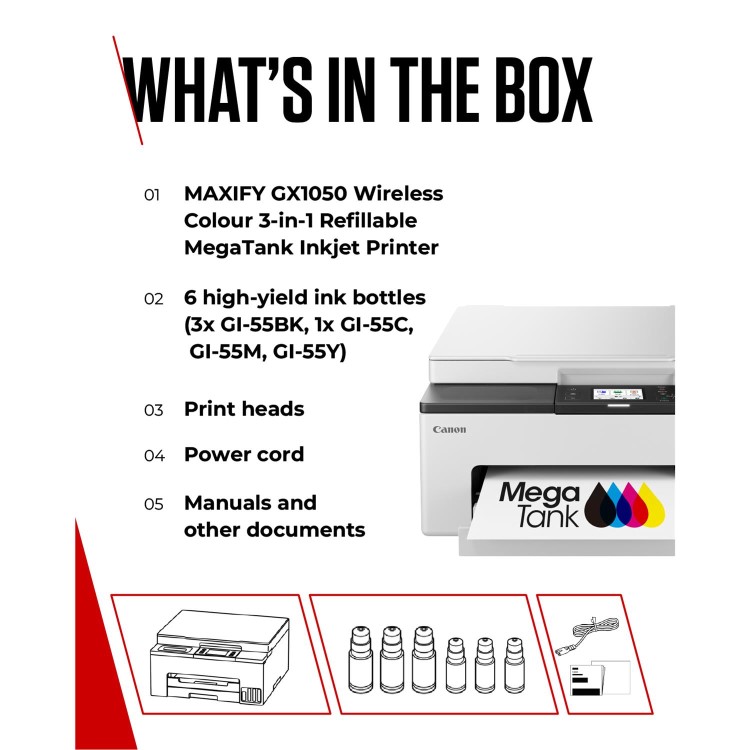 Canon MAXIFY GX1050 A4 Colour Multifunction Inkjet Printer