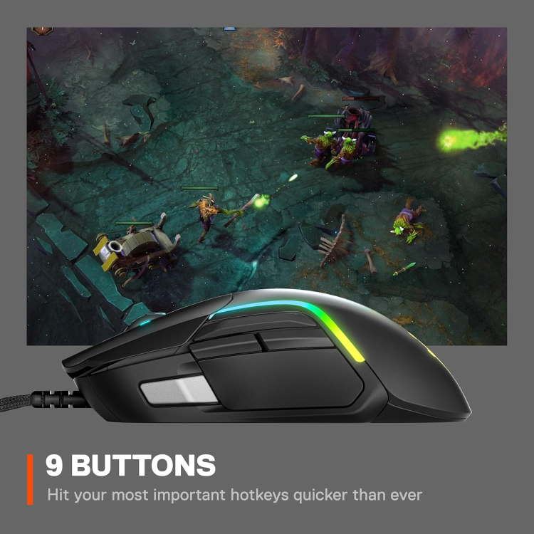 SteelSeries Rival 5 RGB Wired Optical Gaming Mouse Black