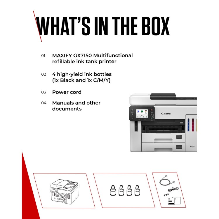 Canon MAXIFY GX7150 A4 Colour Multifunction Inkjet Printer