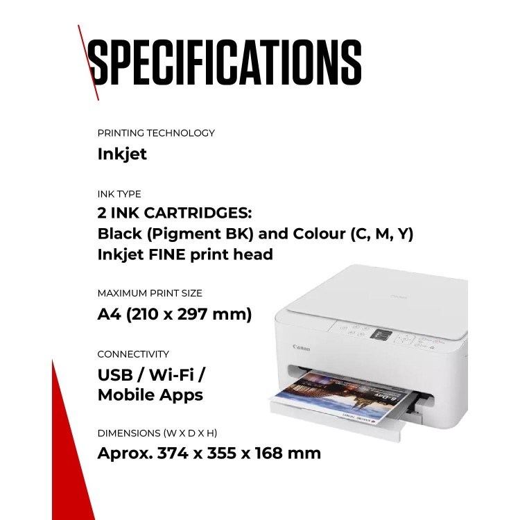 Canon Pixma TS6550i 3-in-1 Wireless Colour Inkjet Printer