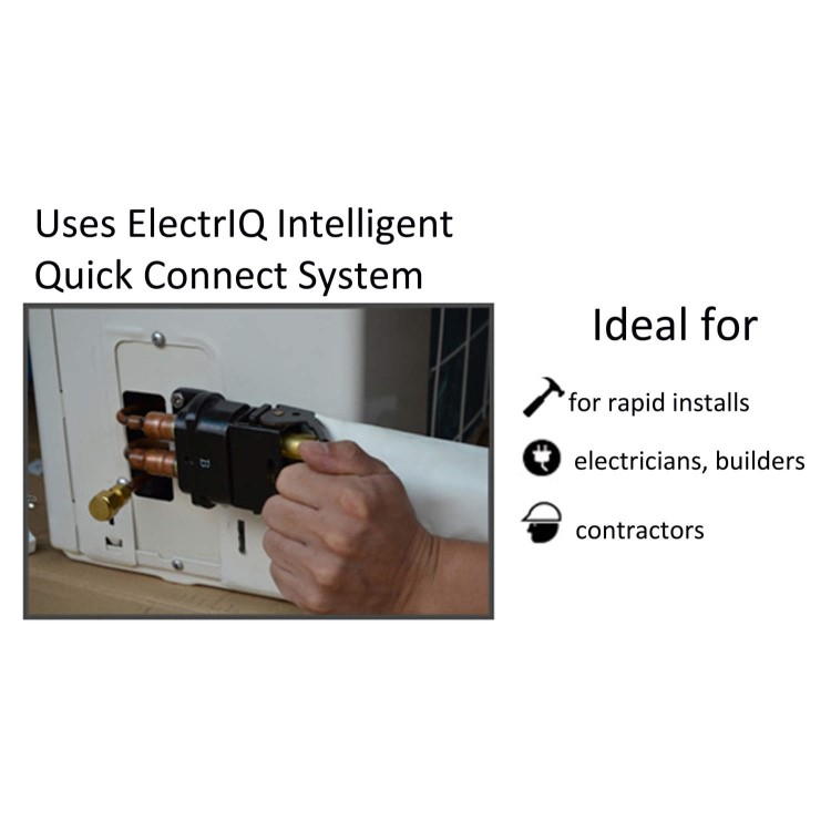 electriQ 18000 BTU Panasonic-powered Quick Connector Smart Wall Mounted Split Air Conditioner with Heat Pump 4 meter pipekit