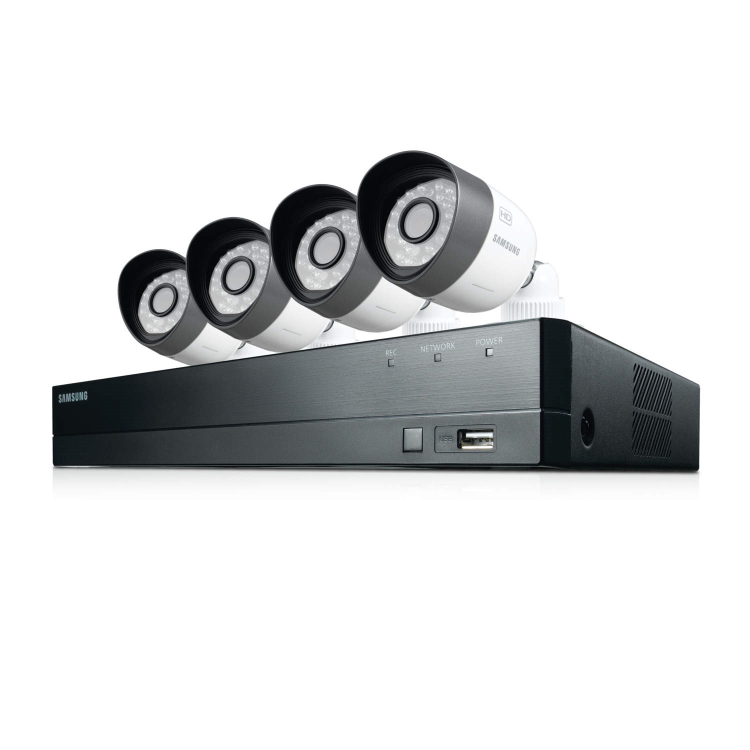 Samsung 4-Channel DVR 1080p 4 Camera CCTV Security Kit with  1TB Storage