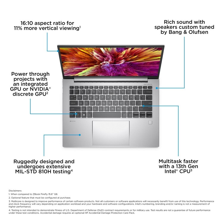 HP ZBook Firefly G10 Intel Core i5 16GB RAM 512GB SSD 14 Inch indows 11 Pro Laptop