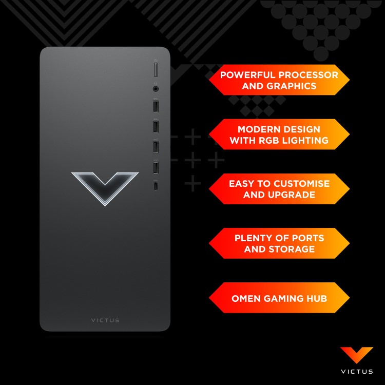 HP Victus AMD Ryzen 5 5600G 16GB RAM 512GB SSD RTX 3050 Windows 11 Gaming Desktop PC