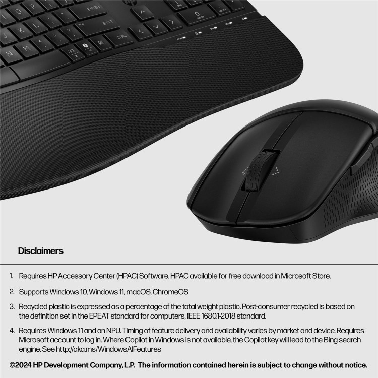 HP 685 Dual Mode Full Size Wireless Keyboard and Mouse Combo