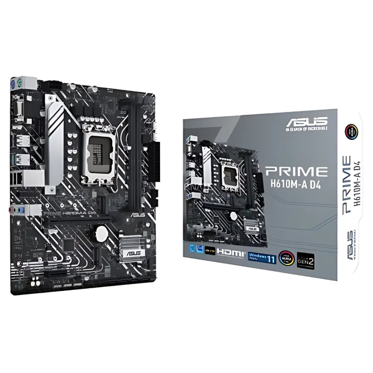 Asus Intel Prime H610M-A D4 Intel H610 LGA 1700 DDR4 Micro ATX Motherboard