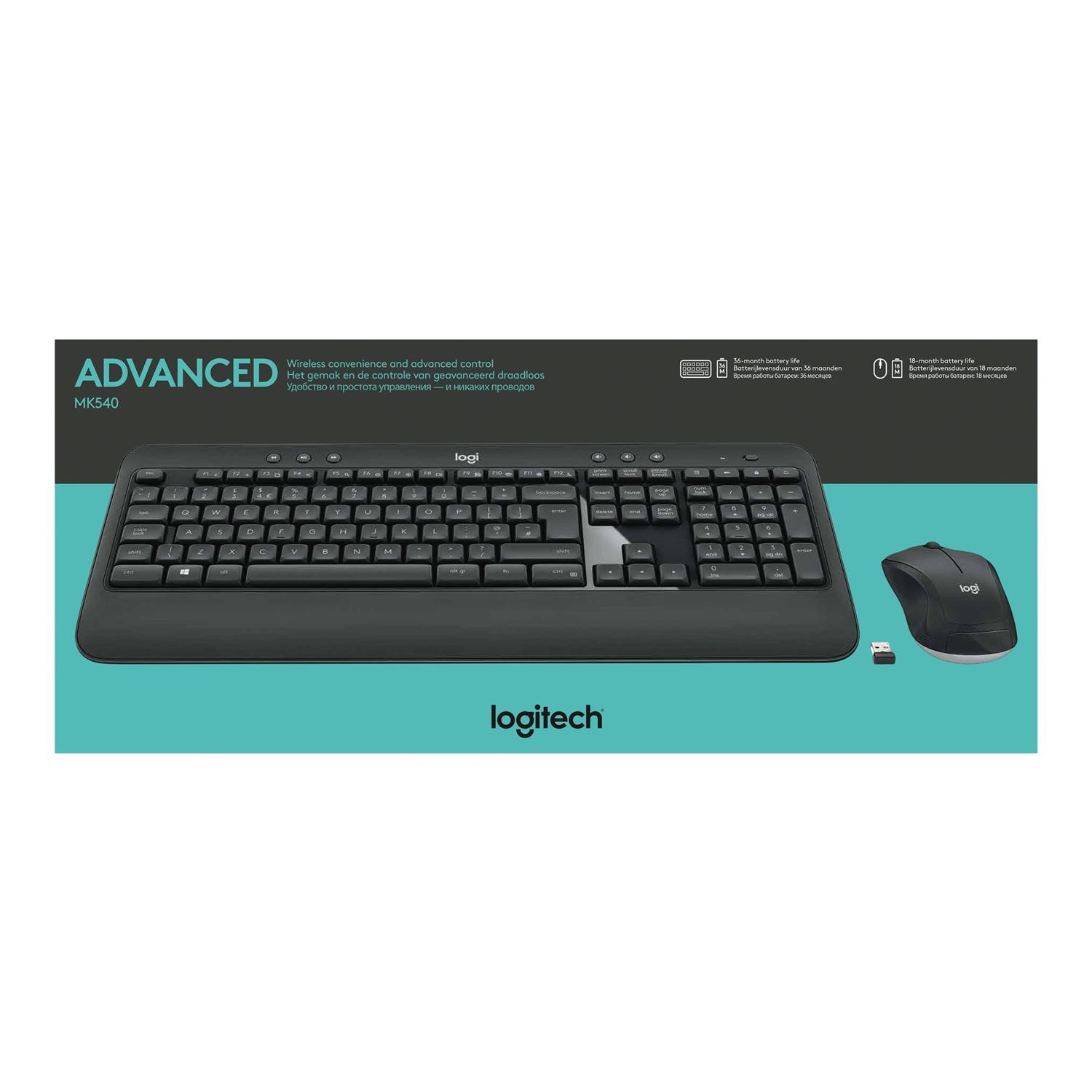 Logitech MK540 Advanced Wireless Keyboard and Mouse Combo Black on