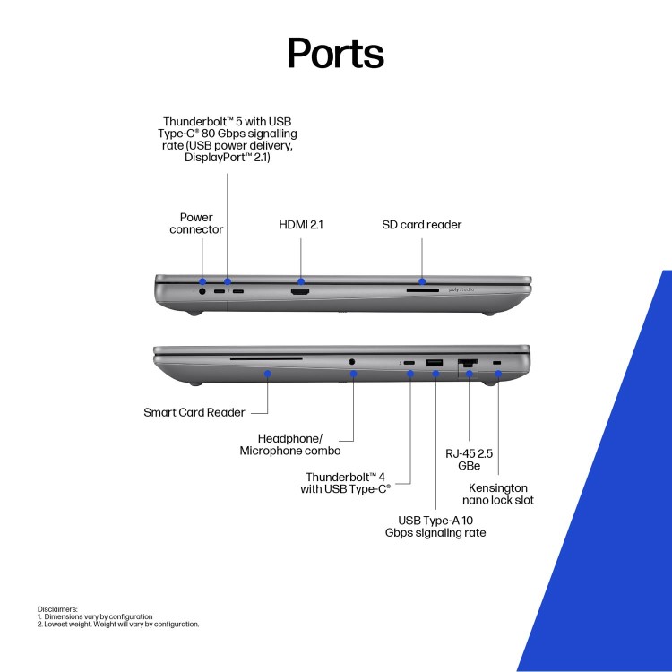ZBook Fury G1i 18 inch Mobile Workstation PC  - Data Science, 18", Windows 11 Pro, Intel Core™ Ultra 7, 32GB RAM, 1TB SSD, NVIDIA RTX™ PRO 1000 Blackwell, WQXGA