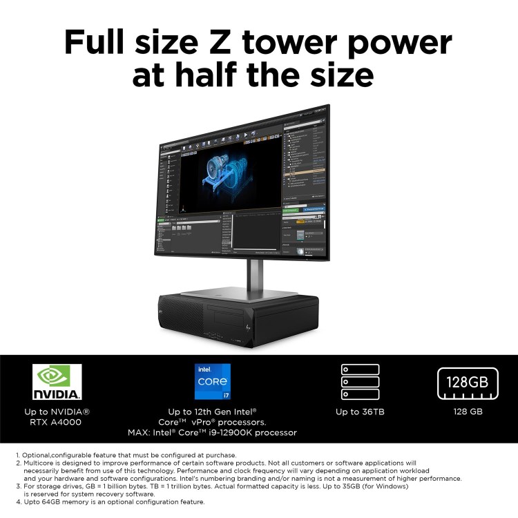 Z2 Small Form Factor G9 Workstation, Windows 11 Pro, Intel Core™ i7, 16GB RAM, 1TB SSD, NVIDIA T400