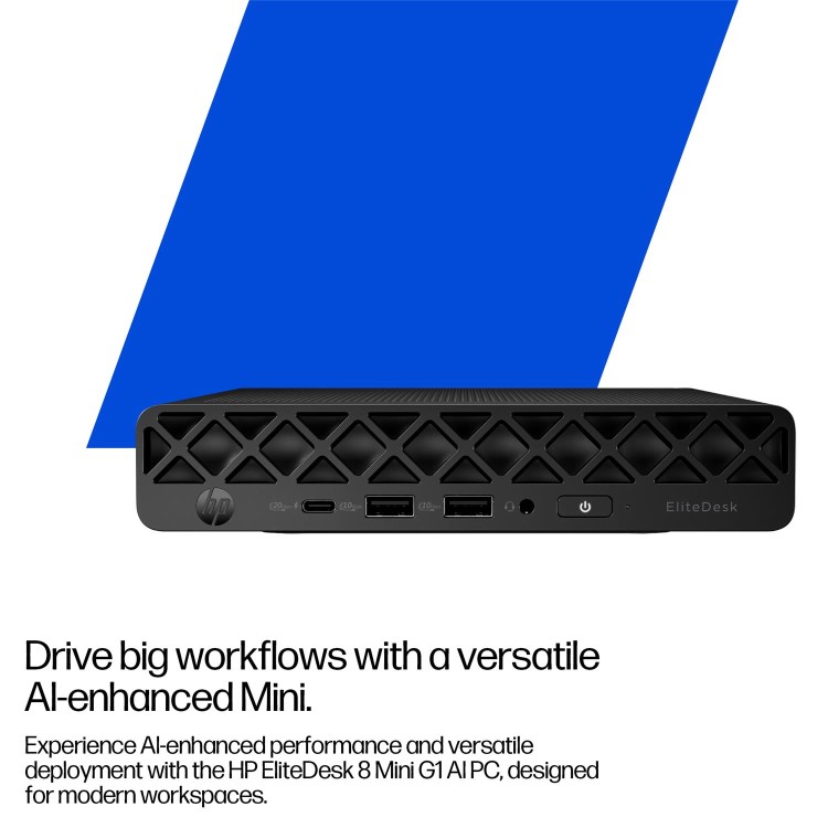 HP EliteDesk 8 G1i AI Intel Core Ultra 5 235T Intel Core Ultra 5 235T 16GB RAM 512GB SSD Windows 11 Pro Mini PC