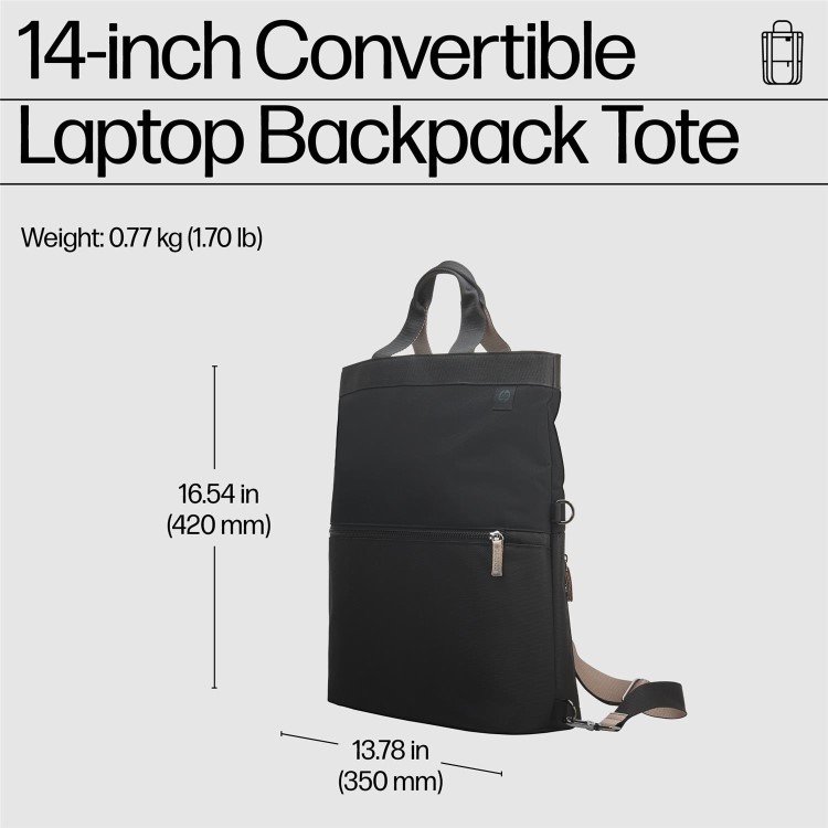 HP 14 Inch Convertible Backpack Tote Laptop Bag