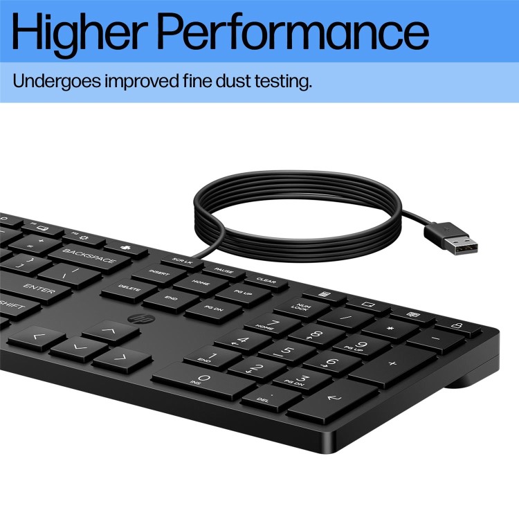 HP Desktop 320K Full Size Wired Membrane Keyboard