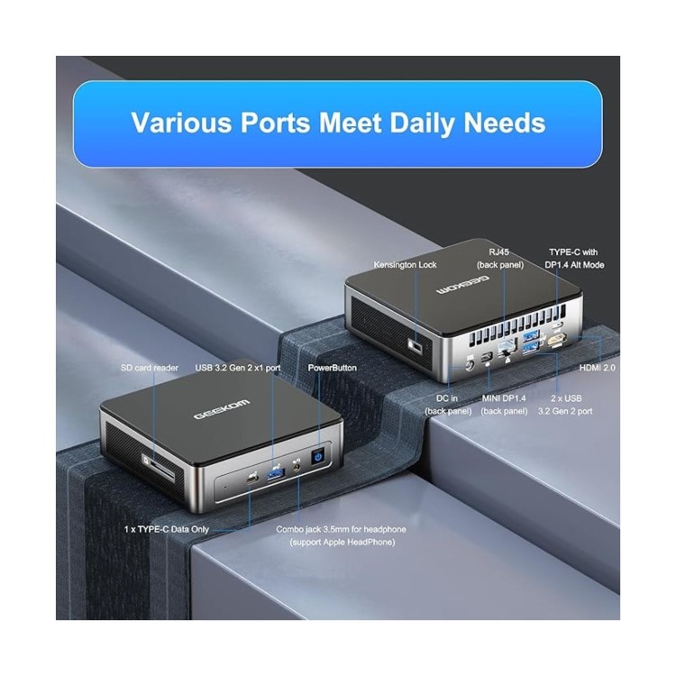 Refurbished GEEKOM Mini Air 12 Intel 12th Gen Alder Lake N100 16GB 512GB Windows 11 Pro Mini PC