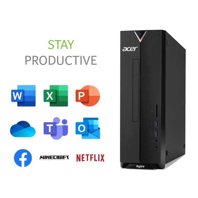 Acer Aspire XC-340 AMD Athlon 3050U 4GB 1TB HDD Windows 10 Desktop PC