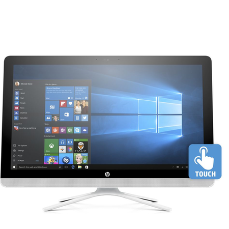 Refurbished HP 24-g085na AMD A8-7410 8GB 1TB DVD-RW 24 Inch Touchscreen Windows 10 All in One in White