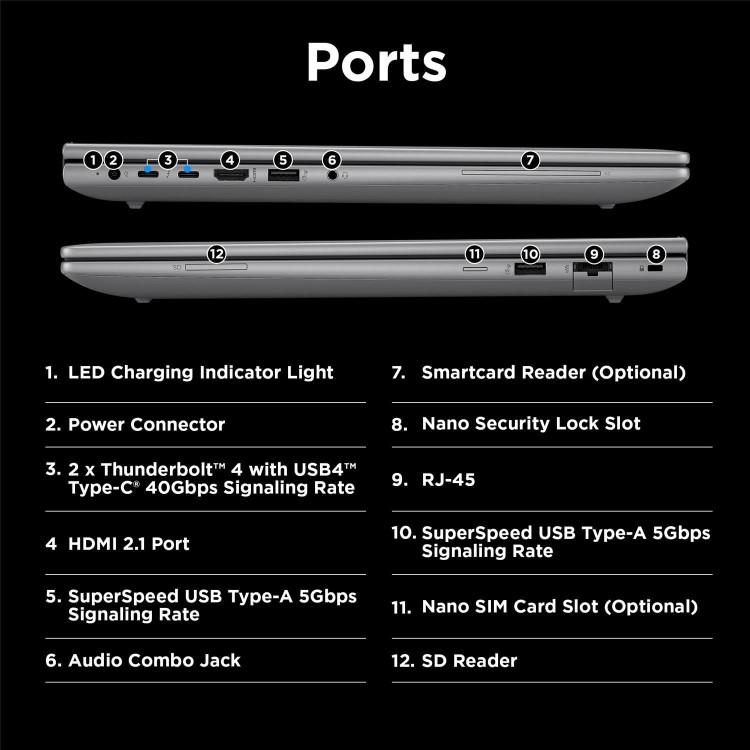 HP ZBook Power G11 Intel Core Ultra 9 185H 32GB RAM 1TB SSD NVIDIA RTX 3000 Ada 16 Inch Windows 11 Pro Laptop