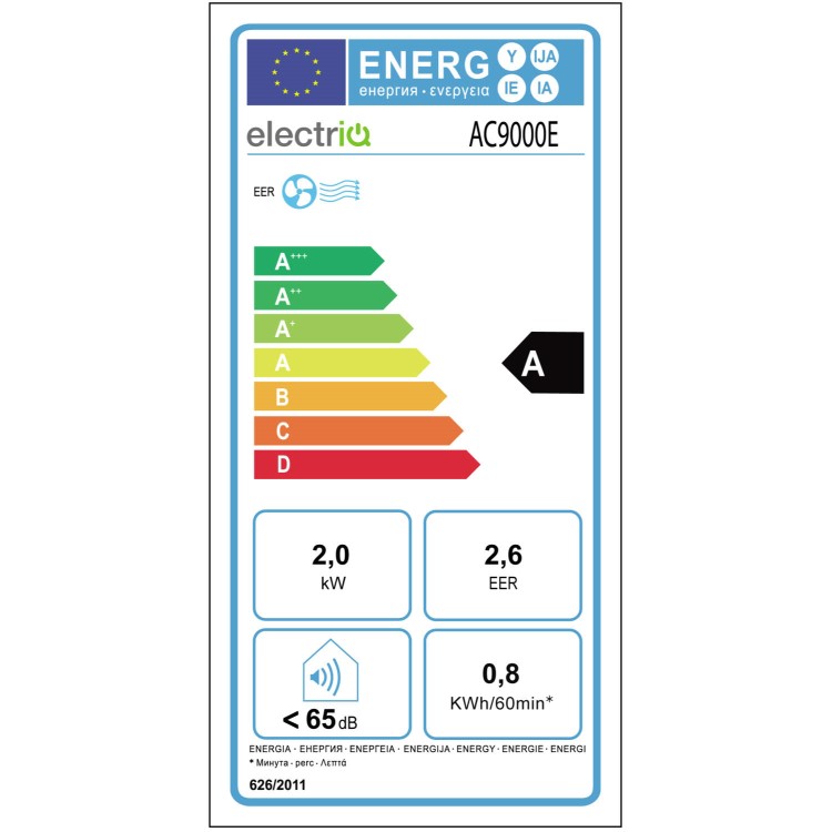 AC9000E Portable Air Conditioner with Heat Pump for rooms up to 18 sqm