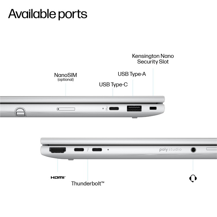 HP EliteBook 8 Flip Intel Core Ultra 7 16GB RAM 512GB SSD 13.3 Inch Touchscreen Convertible Windows 11 Pro Laptop