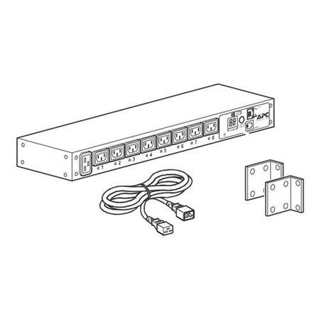 APC Switched Rack PDU - Power distribution unit rack-mountable - AC 208-230 V - Ethernet RS-232 - input_ IEC 60320 C20 - output connectors_ 8 IEC 60320 C13 - 1U - 2.4 m