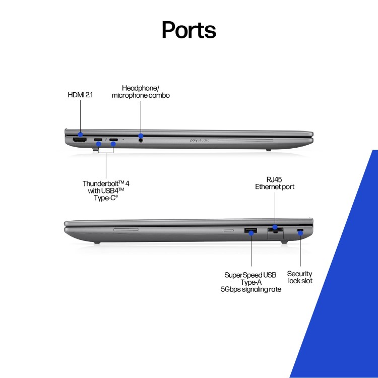 HP ZBook 8 Intel Core Ultra 7 32GB RAM 1TB SSD 16 Inch Windows 11 Pro Laptop
