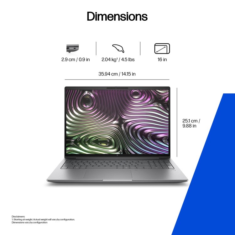 ZBook X G1i 16 inch Mobile Workstation PC  - Data Science, 16", Windows 11 Pro, Intel Core™ Ultra 7, 32GB RAM, 1TB SSD, NVIDIA RTX™ PRO 1000 Blackwell, WUXGA, Meteor silver, AI Workstation; AI PC