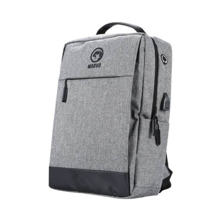 Marvo BA-03GY 15.6 Inch Backpack Laptop Bag with USB Charging Port Grey