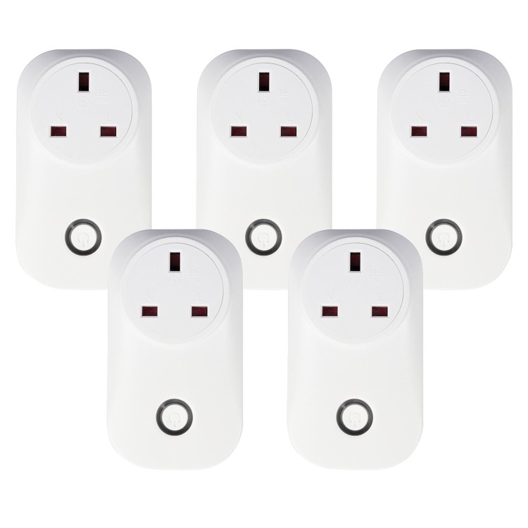 electriQ Smart Plug - Remote control your Mains Plugs from anywhere - Alexa/Google Home compatible - Five Pack