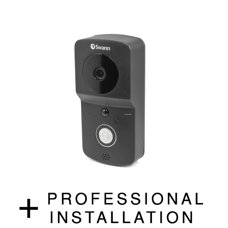 Swann Video 720p HD Smart Video Black Doorbell with Professional Installation