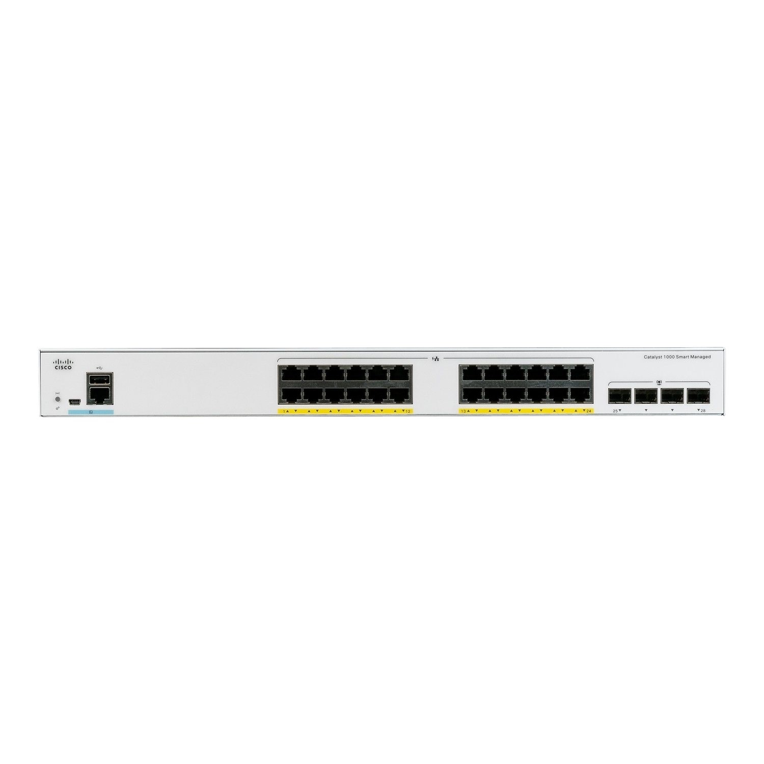 Image of Cisco Catalyst 1000 24-Port 24 x 10/100/1000 PoE+ + 4 x Gigabit SFP Rack Mountable Managed Network Switch