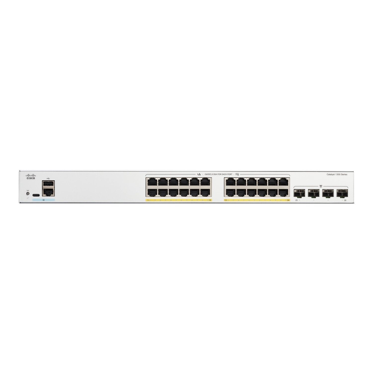 Cisco Grey Catalyst C1300-24Fp-4G 24-Port Poe Rack-Mountable Managed Switch