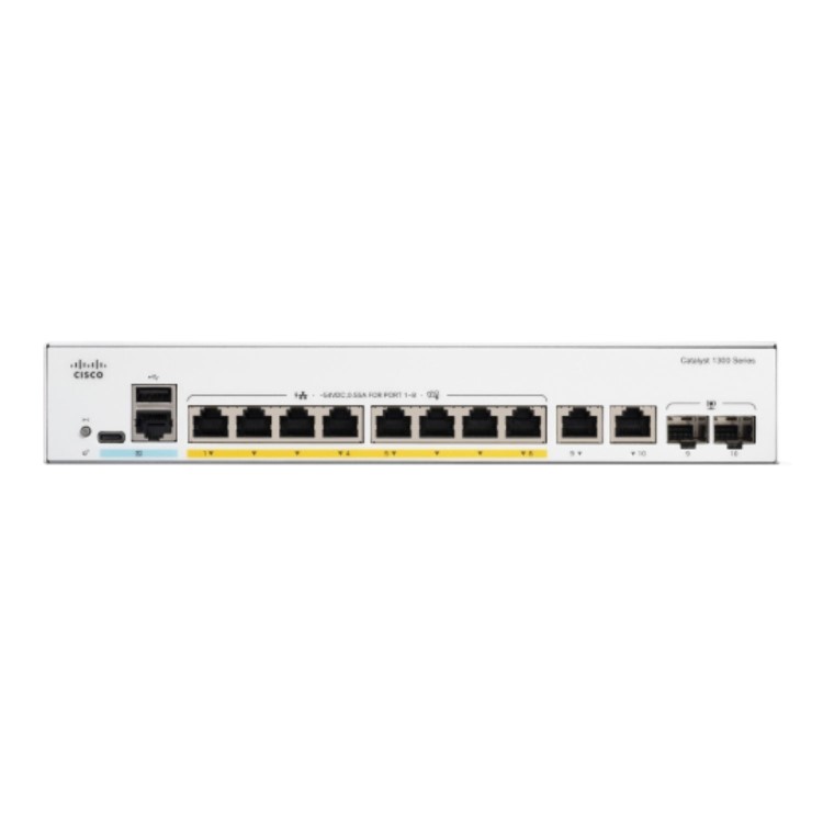 Catalyst 1300 8-port Gigabit Ethernet PoE L3 Rack-mountable Managed Switch